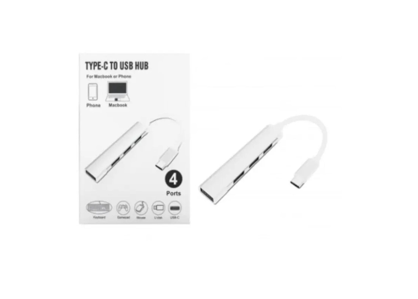 Bilişim Burada PL-5555 4 Port USB Hub 3-0 Type-C To USB Çevirici